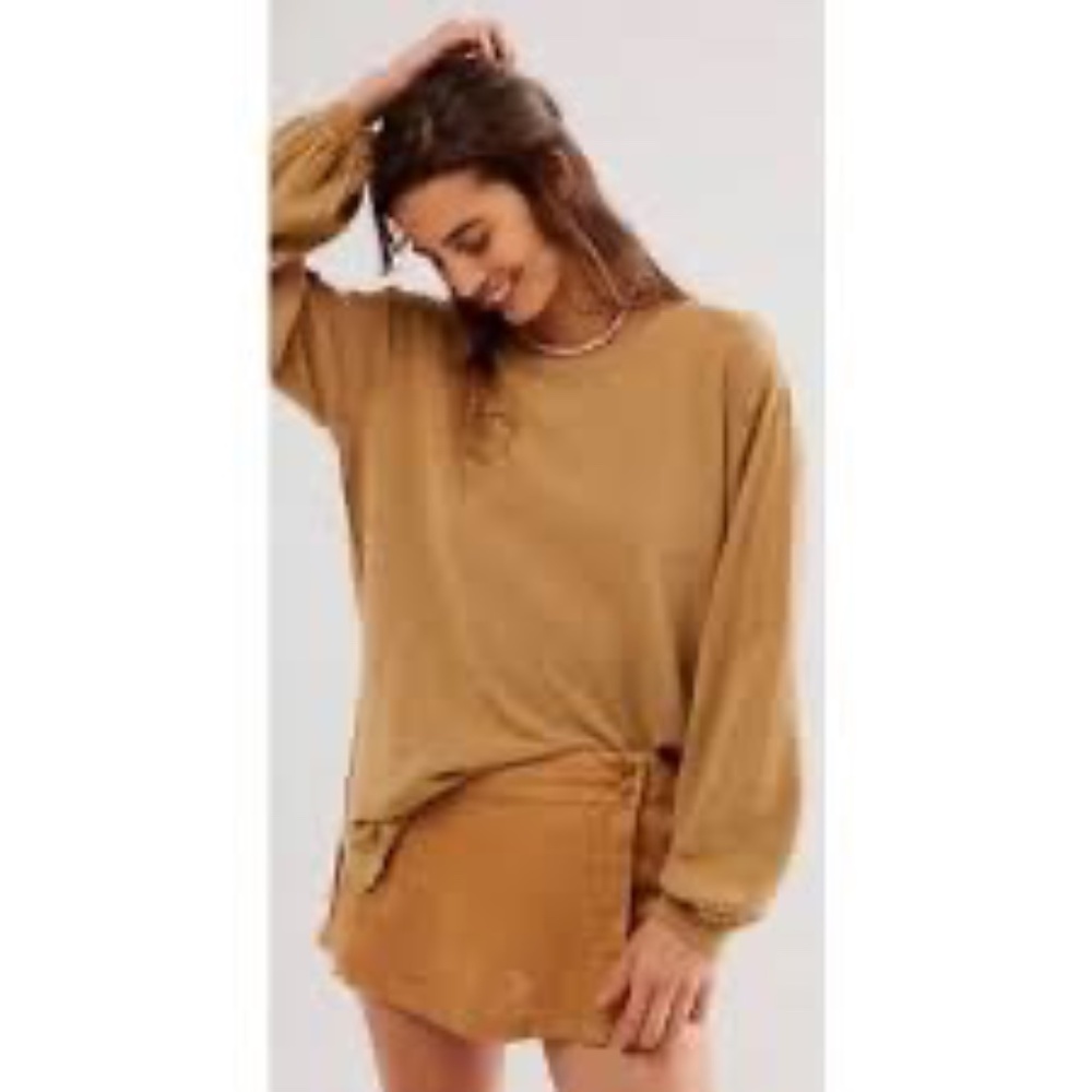 Free People Johanna NWT Brpown Sugar Linen Skort Sz‎ 10